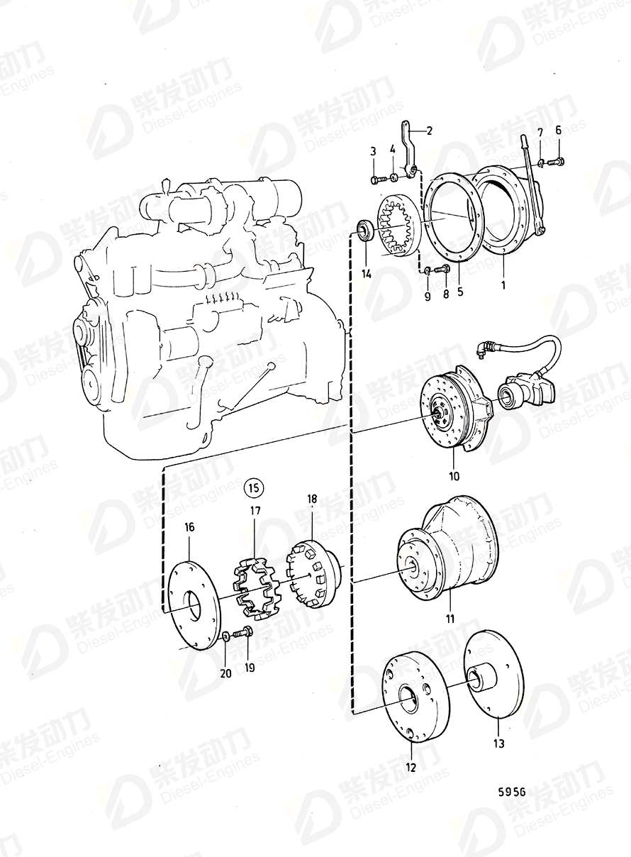 VOLVO Rubber element 845617 Drawing